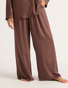 Vegan Silk Wide Leg Sleep Pant Garnet