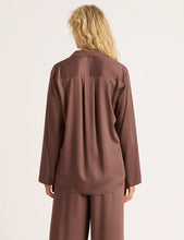 Load image into Gallery viewer, Vegan Silk Long Sleeve Sleep Shirt Garnet