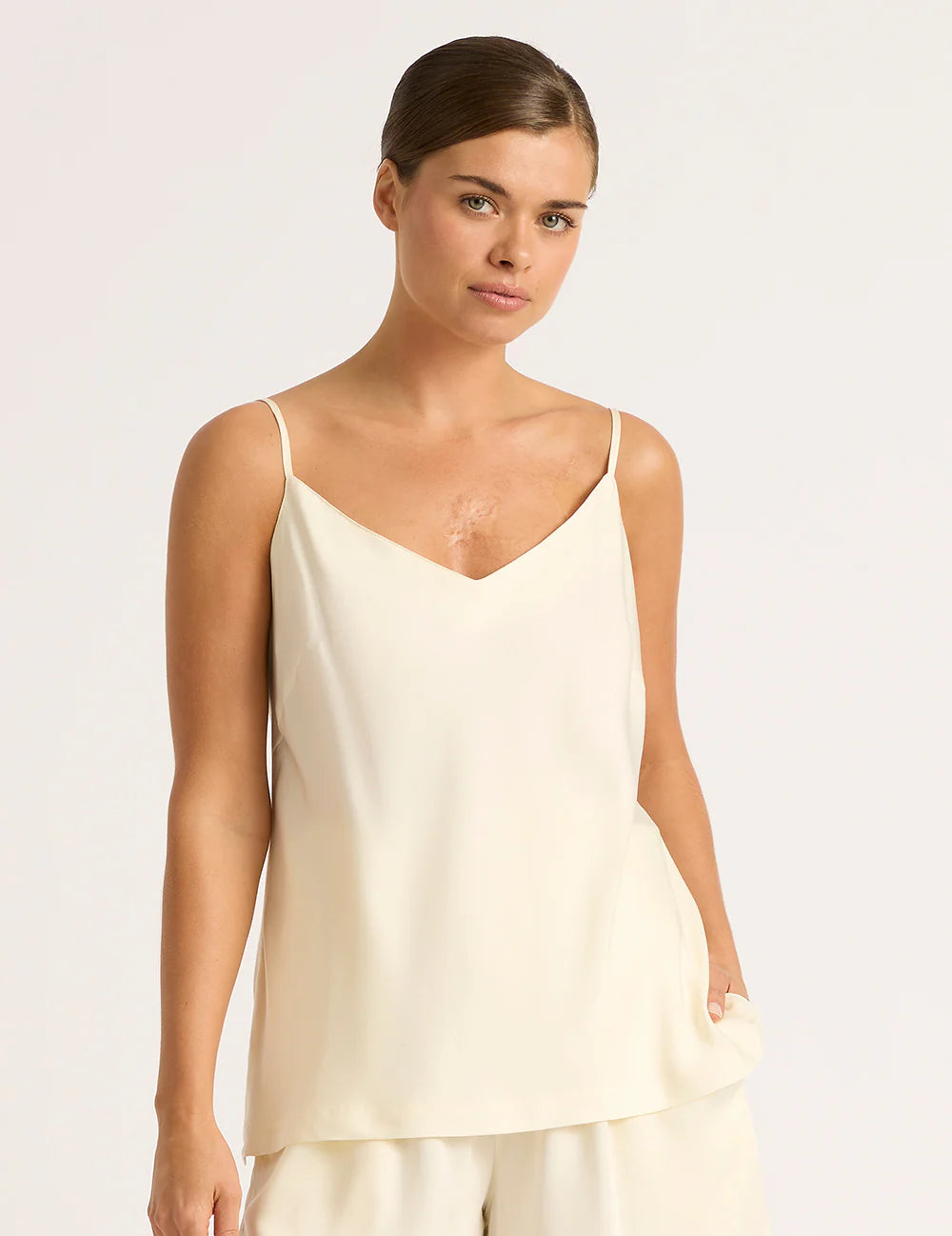 Vegan Silk Sleep Cami Pearl