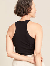 Load image into Gallery viewer, Black Ribbed Racerback Tank