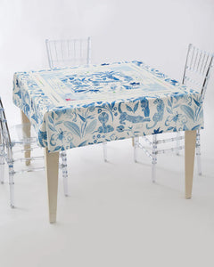 Blue Instructional Table Cloth