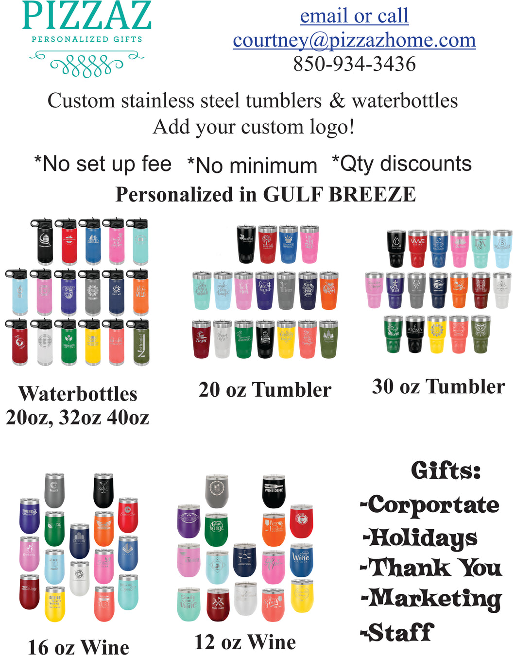 Custom Cups Tumblers & Waterbottles