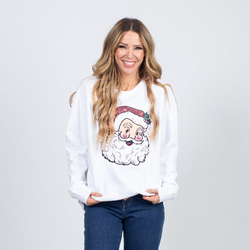 Jolly Red Santa Sweater Adult